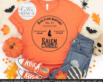 Salem Black Flame Candle Logo Digital Graphic SVG | PNG | DXF | Jpg