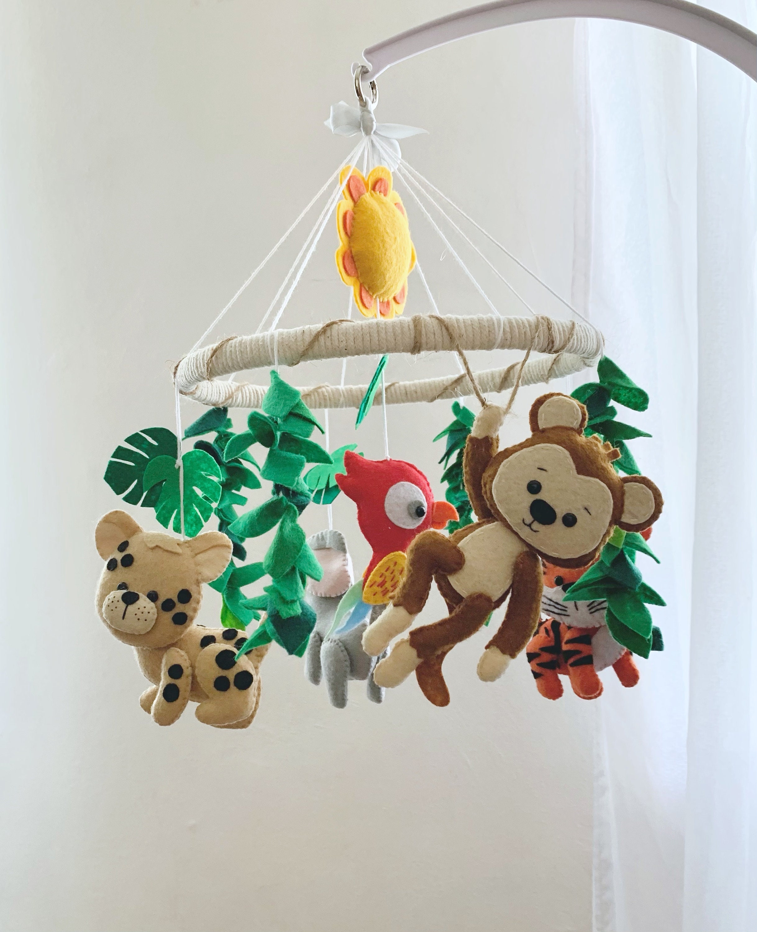 Jungle mobile for nursery mobile bebe jungle safari baby Etsy