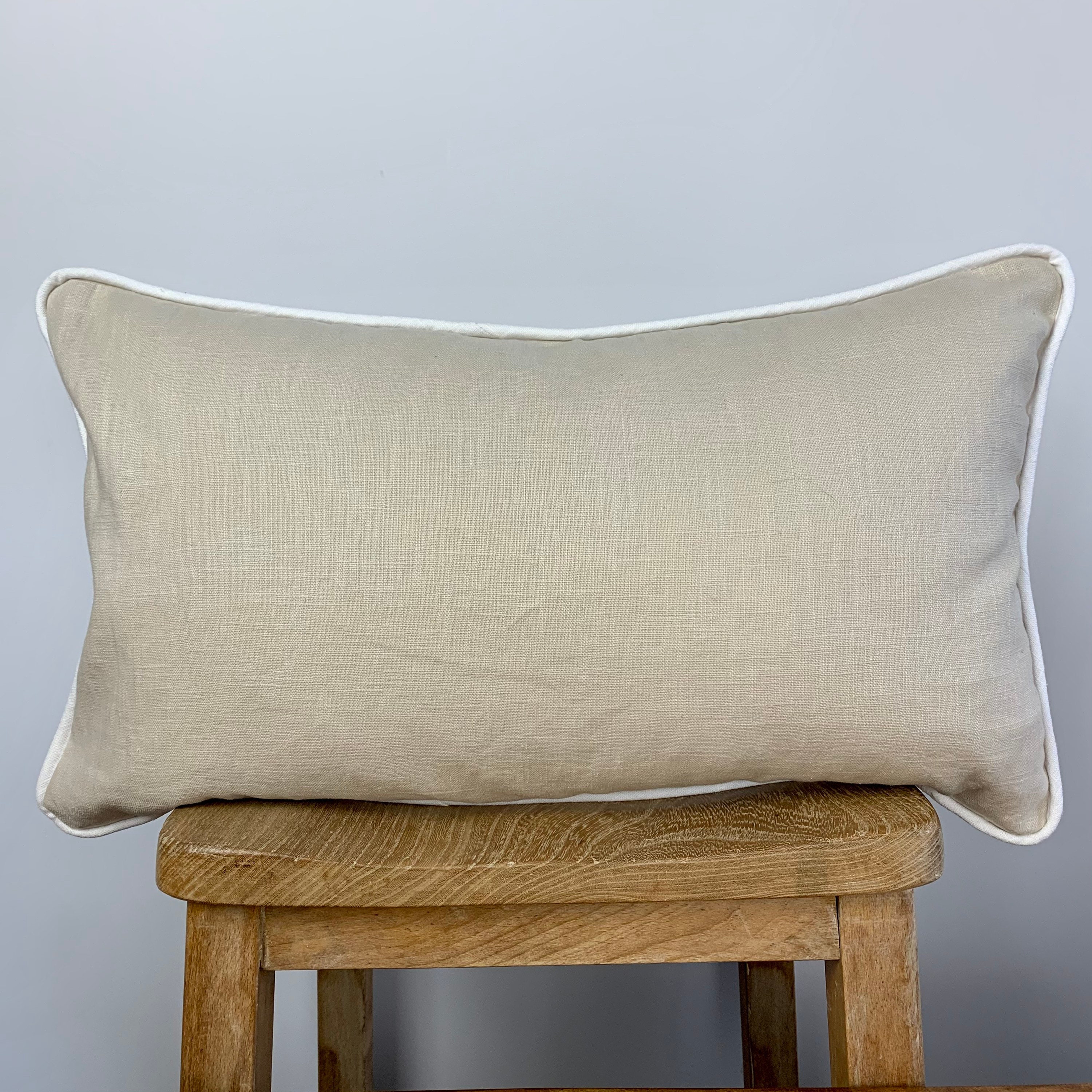Rectangular Natural Linen Piped Edge Cushion Cover Etsy