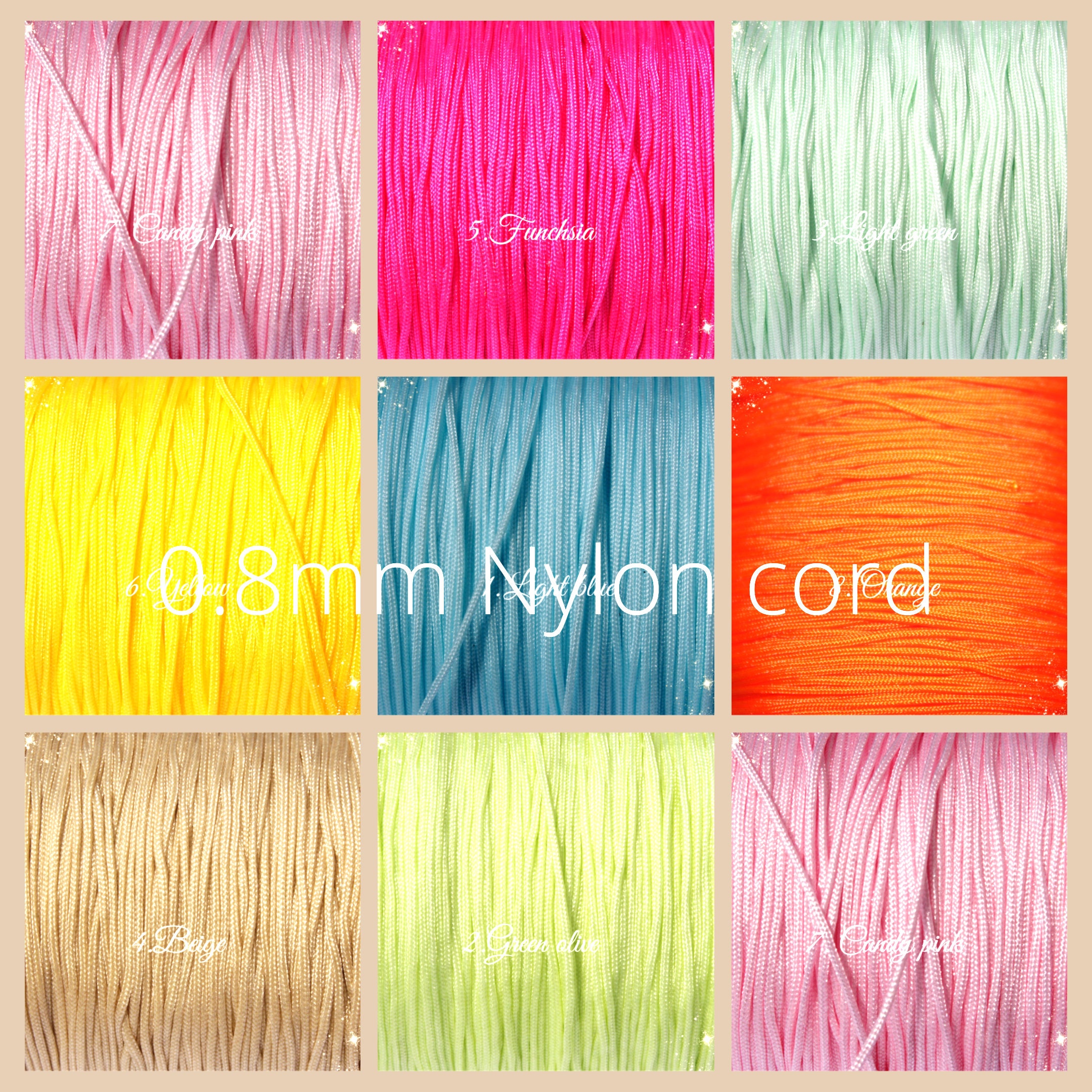 Colored Nylon String for Bracelet Making Jewelry Making Satin Nylon Cord 1.5mm 12 Bundles 252 Yards Satin Rattail Nylon Cord for Adults & Kids