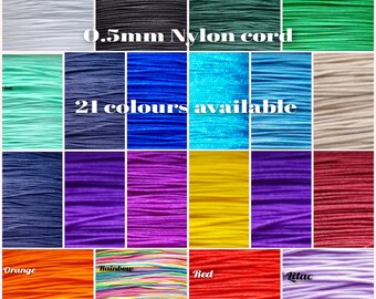 0.5mm Nylon cord for making jewelry, Bracelet  thread, Crafting cord