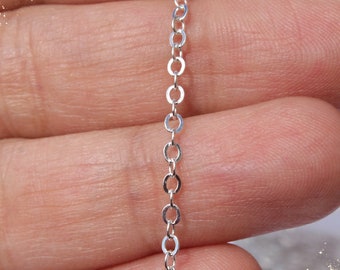 2.5 x 2 mm Silver Plated Cable Chain, 925 Silver Plated Soldered Chain for making jewelry, Necklace bracelets chain