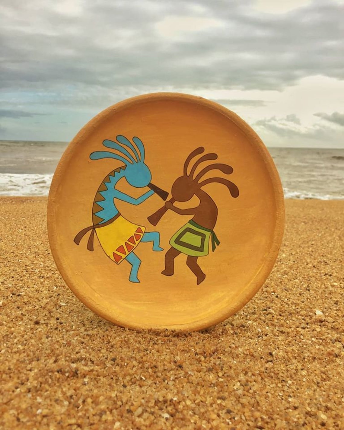 Hand painted Decorative Terracotta plate Kokopelli Etsy