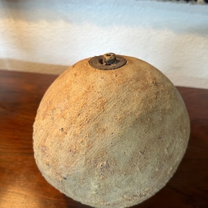 Vintage Mid Century Modern Studio Pottery Ball Vase Vessel Sculpture