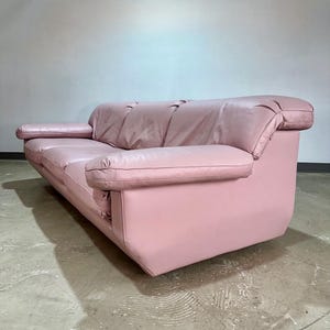 Vintage Postmodern Pink Leather Sofa - Shipping Not Free, Msg for Estimate