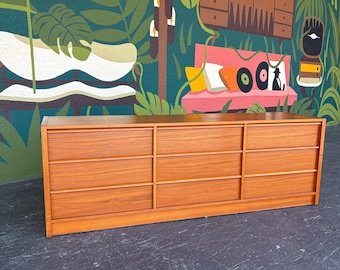 Vintage Danish Teak Nine Drawer Dresser by Jesper - Shipping Not Free, Message for Estimate