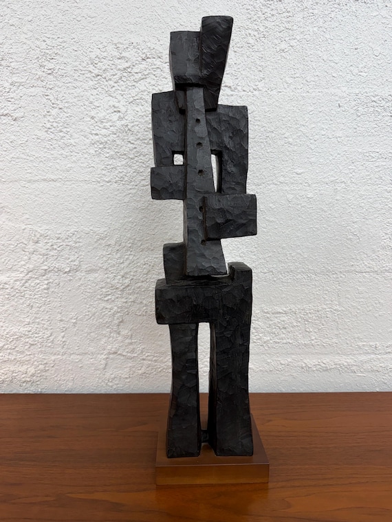 Large 1970's Brutalist Sculpture, Horn Player Jazz Musician