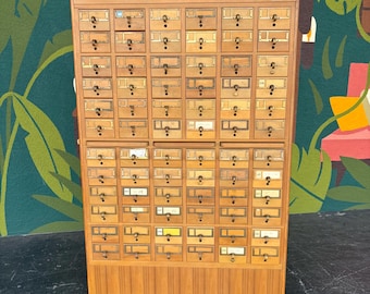 1960’s Maple 72 Drawer Library Card Catalog from USF Tampa