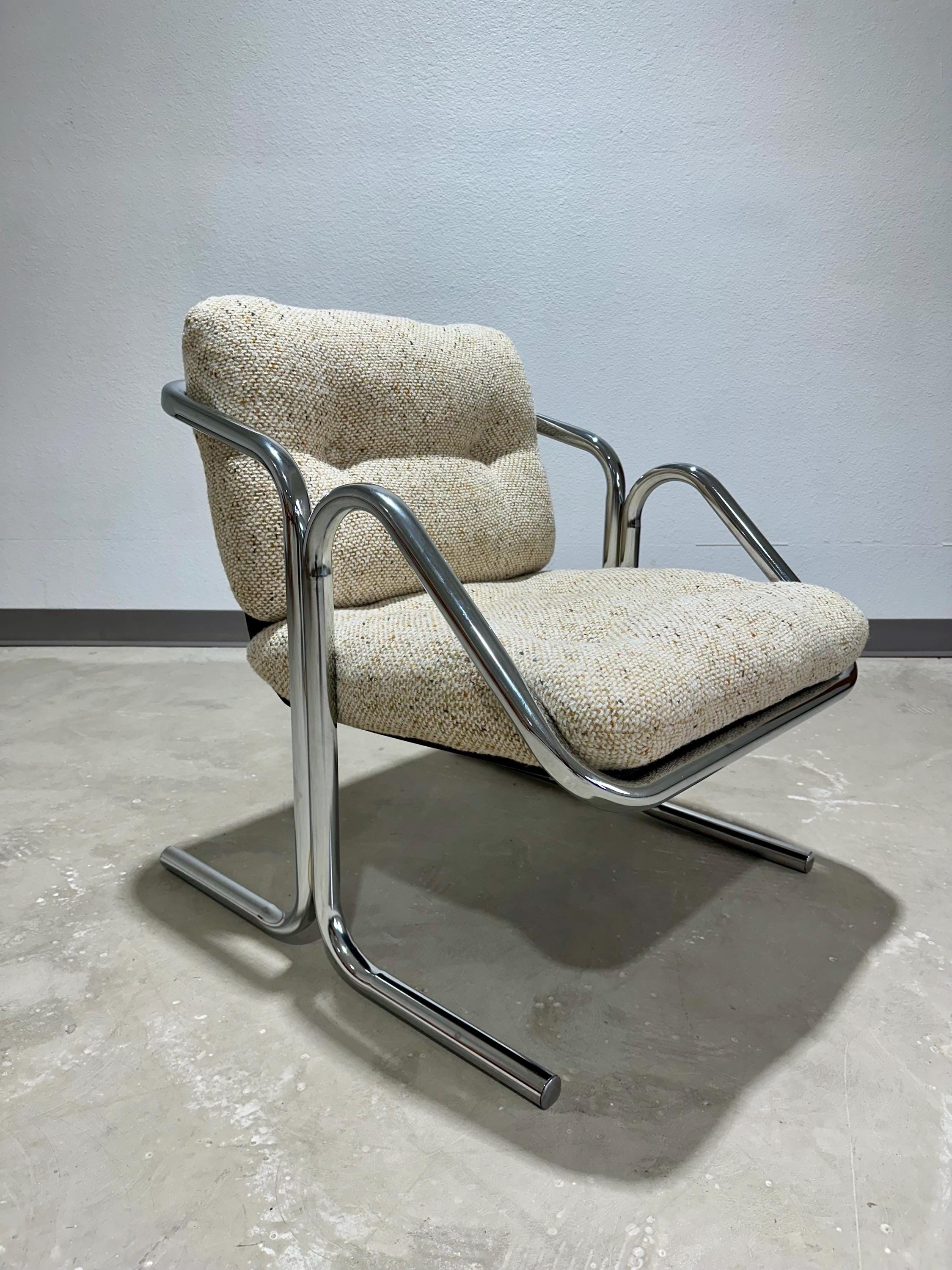 Mid Century Jerry Johnson Arcadia Chrome Sling Chair - Shipping