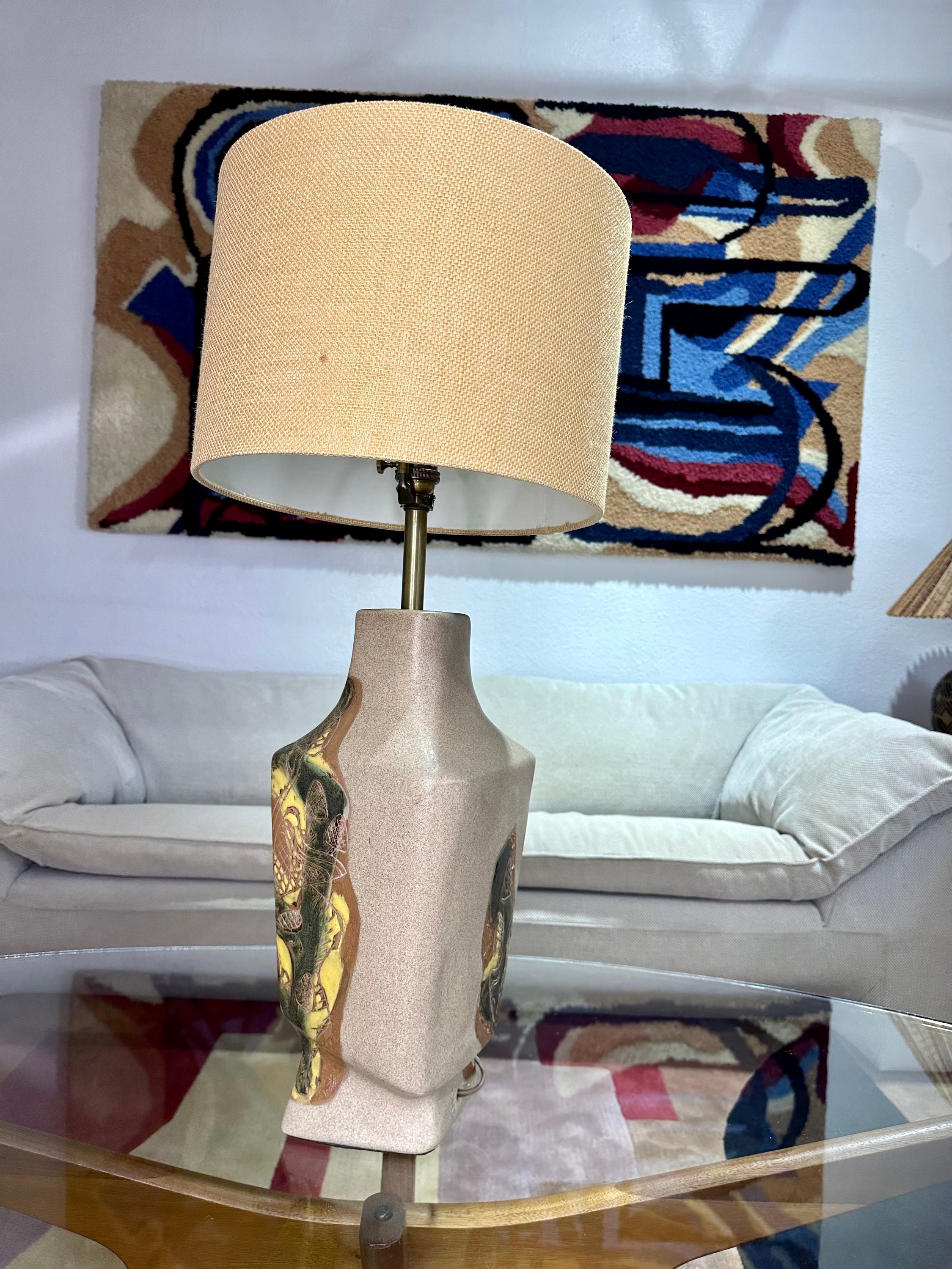 Vintage 1950's Marianna Von Allesch Ceramic Table Lamp With