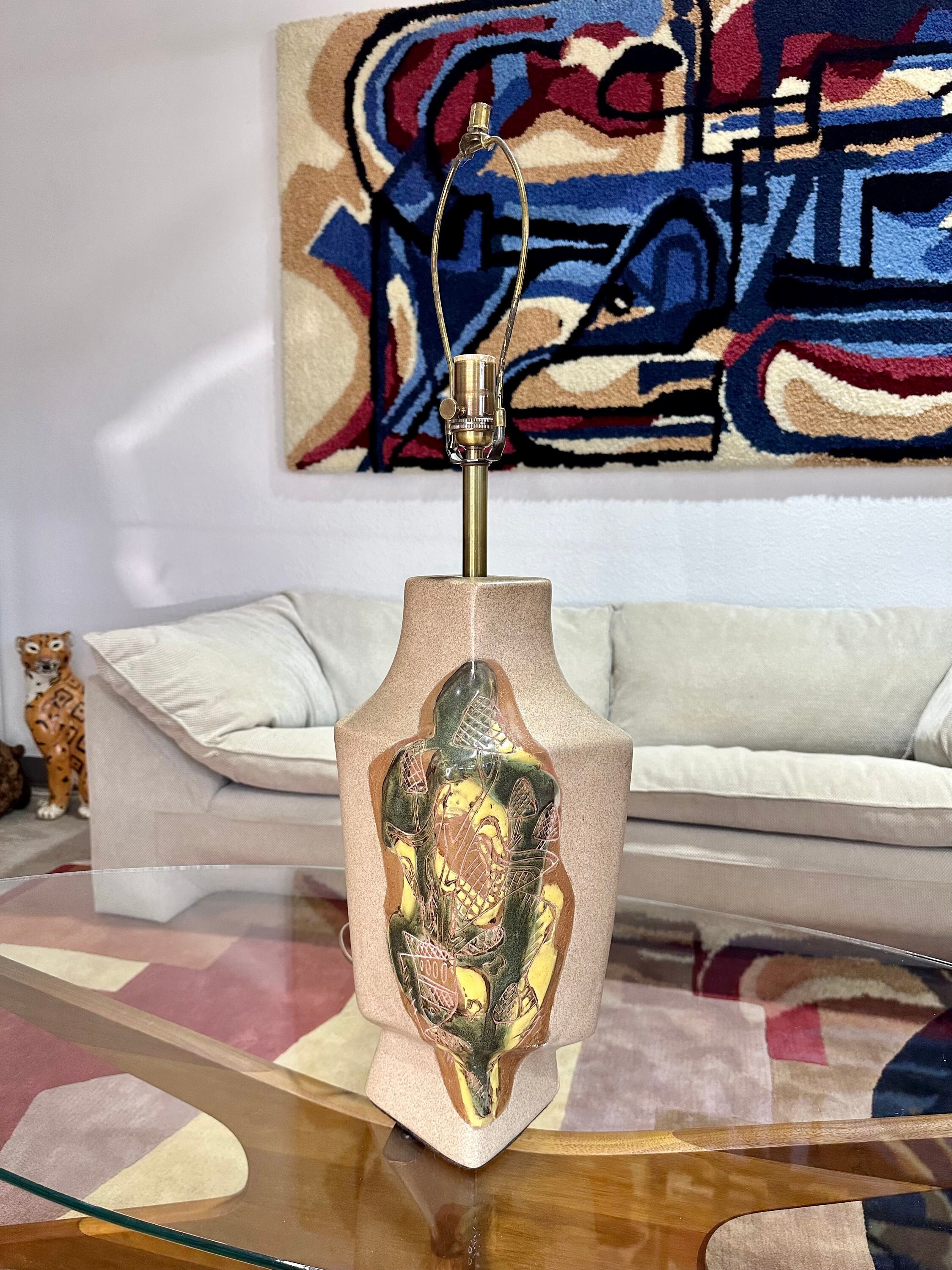 Vintage 1950's Marianna Von Allesch Ceramic Table Lamp With