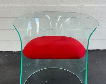 Vintage Post Modern Sculptural Bent Lucite Accent Chair - Shipping Not Free, Msg for Estimate