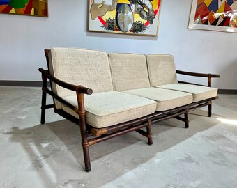 John Wisner for Ficks Reed Rattan Campaign Sofa, Far Horizons Collection- Shipping Not Free Msg For Estimate