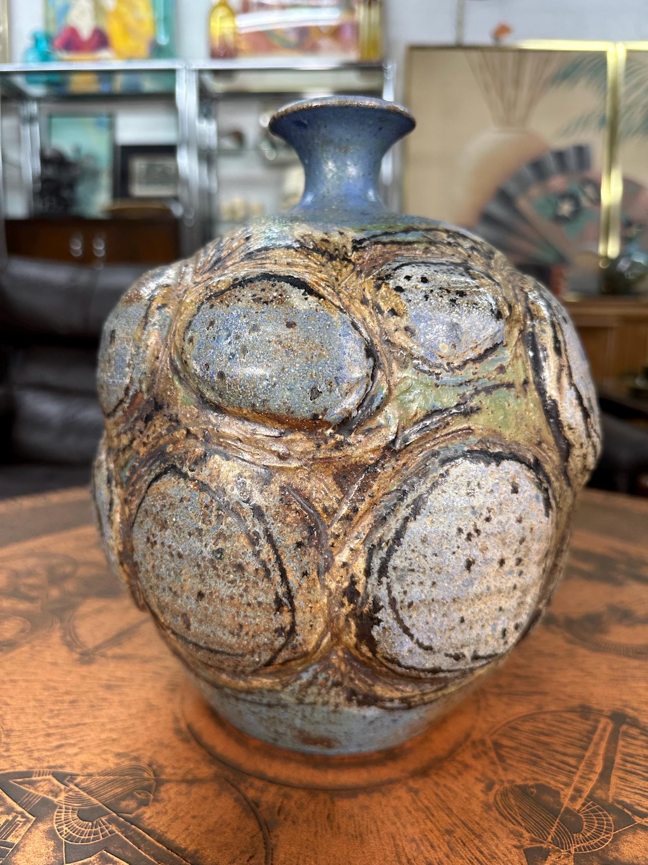 Mid Century California Studio Pottery Vase Weed Pot by Don