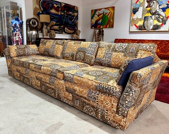 Mid Century Modern Tiki Print Sofa - Shipping Not Free, Msg For Estimate