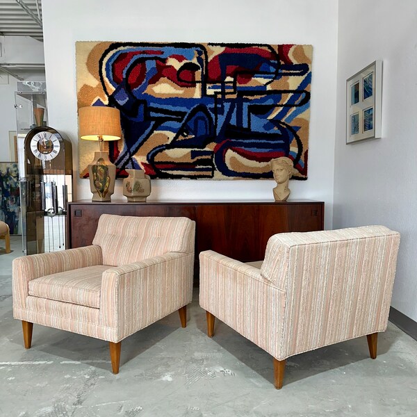 Mid Century Modern Lounge Chair Pair by Founders Furniture-Shipping Not Free, Msg for Estimate