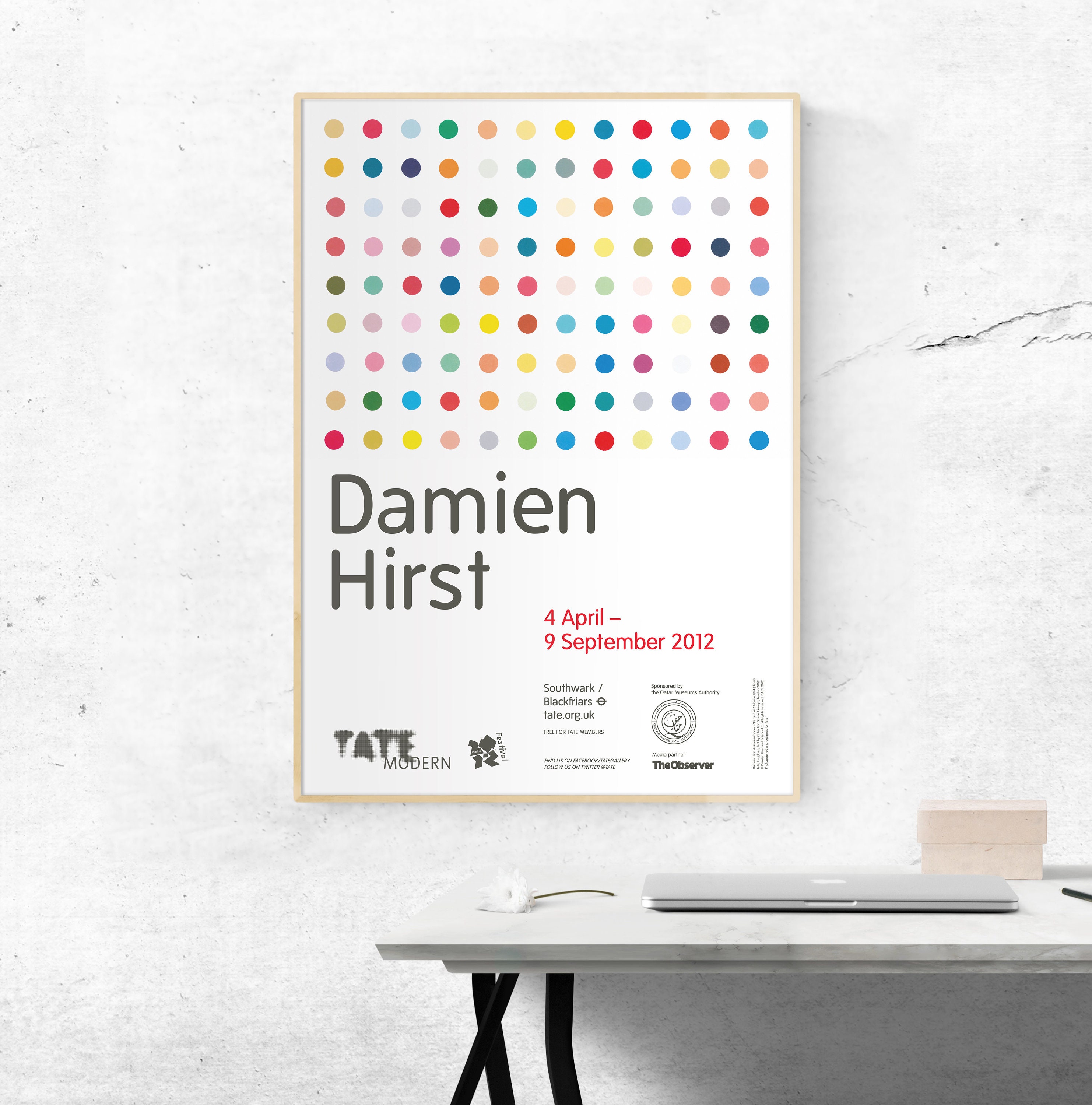 Tate Modern Poster. Spots by Damien Hirst 2012 Exhibition Etsy UK