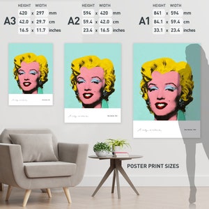 Andy Warhol print. Either A3, A2 or A1 size. Rare & limited edition. From original silkscreen artwork. Shot Blue Marilyn Monroe poster.