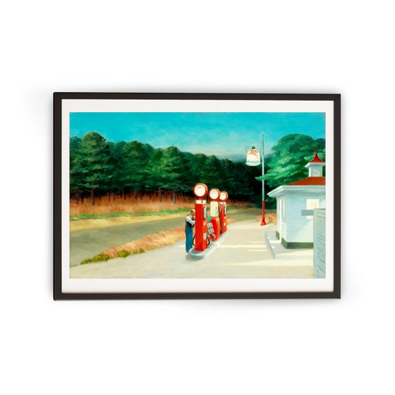 Vintage Gas Station. gas by Edward Hopper From 1940 Poster Etsy UK