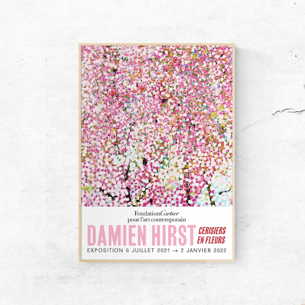 Damien Hirst-poster. Bloesemboomkunst. Zeldzame print in beperkte oplage. A4 275 gsm zijdekunst.