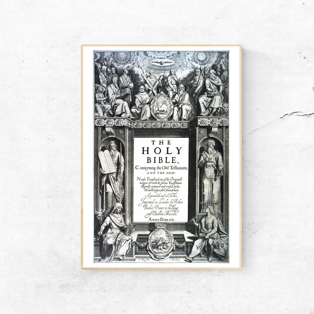 ジェームズ王訳　欽定訳聖書　holy bible 1611 年のジェームズ王欽定訳聖書、口絵または序文ポスター