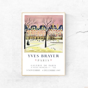 Vintage Paris Druck. Yves Brayer, Place des Vosges, Paris – Ausstellungsplakat 1965. Museumsqualität. Vintage Paris Plakatkunst.
