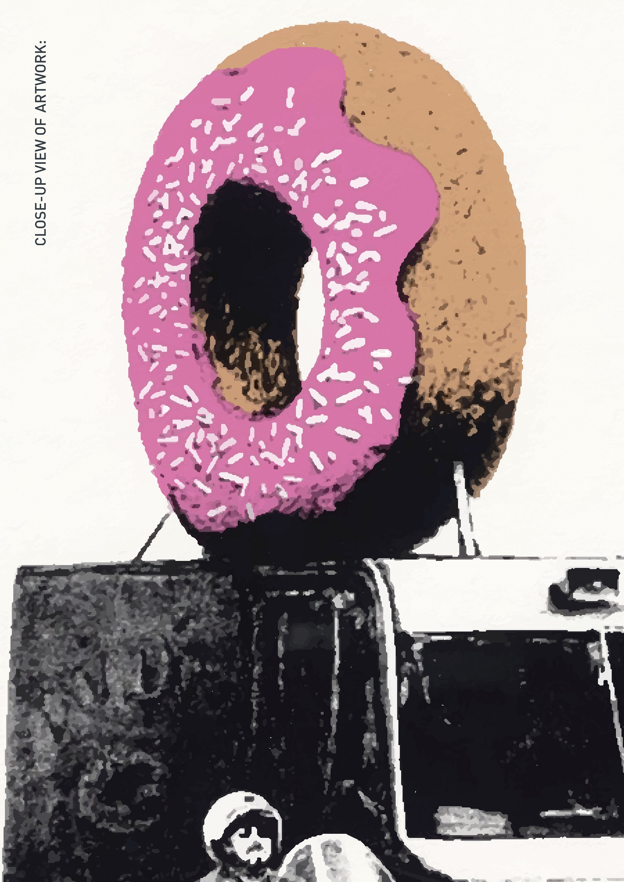 バンクシーのストロベリードーナツプリント：サイン＆ナンバー入り