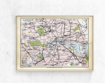 Antique London Map | A4 Size Print