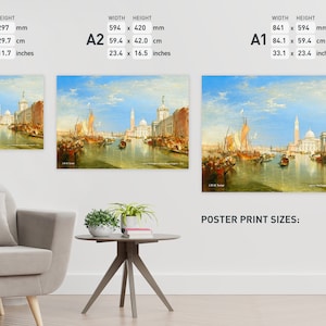 Venice - The Dogana and San Giorgio Maggiore by Joseph Mallord William Turner. A1, A2 or A3 print. 275gsm silk art.