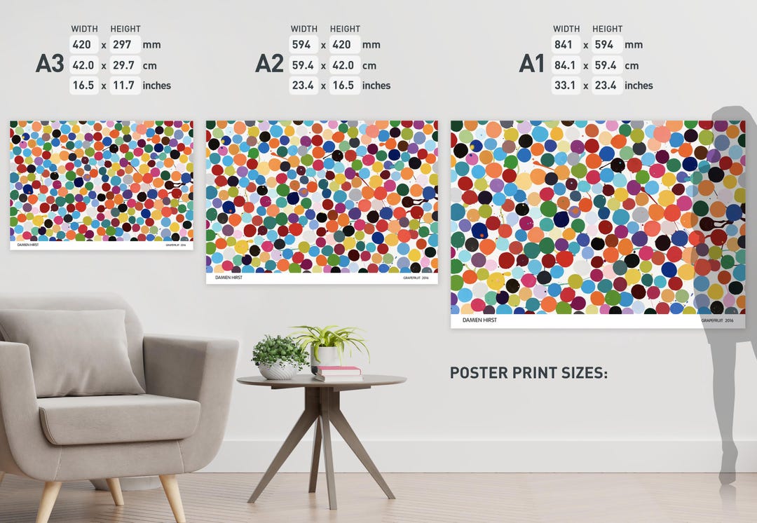 Damien Hirst Grapefruit: Modern Spot Poster A1-A3 Size - Etsy