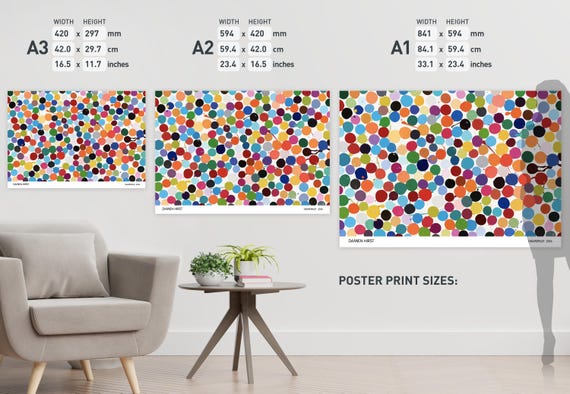 Damien Hirst Grapefruit: Modern Spot Poster A1-A3 Size - Etsy