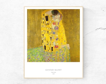Gustav Klimt The Kiss-print: verbeterde kleuren, museumkwaliteit