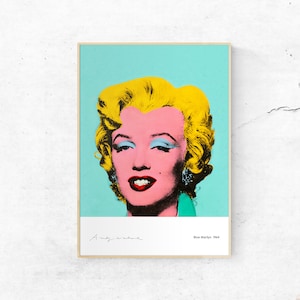 Andy Warhol, Marilyn Monroe poster print. Rare, limited edition. Design from original silkscreen artwork. A4 Poster on 275gsm silk art.