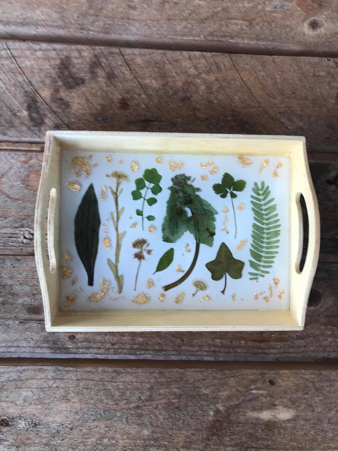 Mini Dried Flower Tray Wooden Nature Tray Resin Flower Etsy