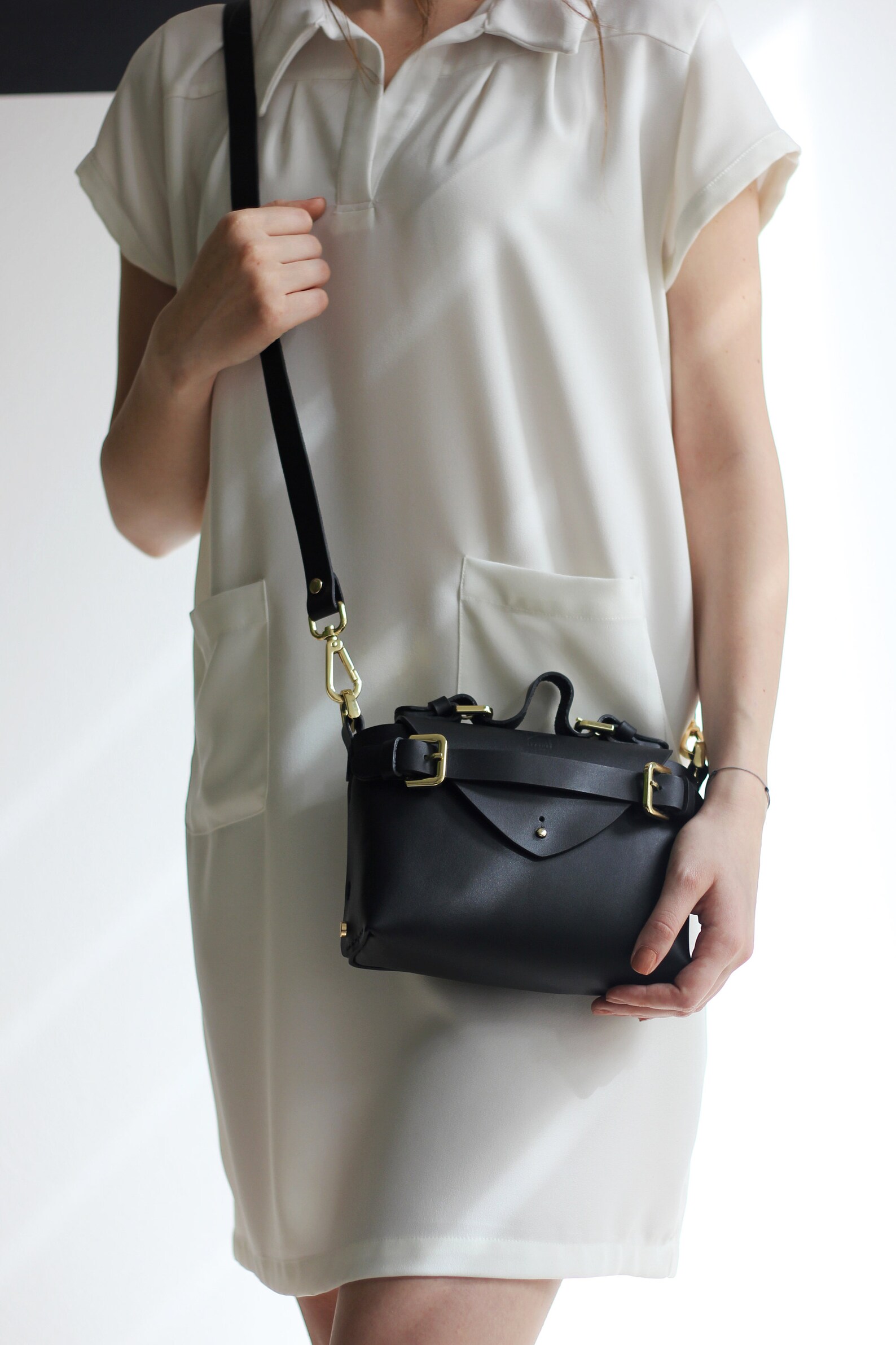 Leather Handbag Women Leather Shoulder Bag for Her Crossbody Etsy