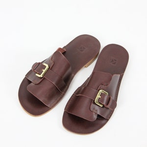 Leather Sandal with Buckle White Leather Sandal Black Leather Sandal Women Sandal Brown Leather Sandal Green Sandal Summer Shoe Brown