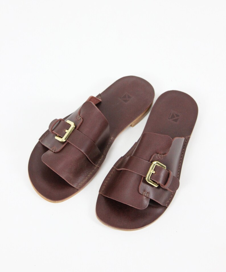 Leather Sandal with Buckle White Leather Sandal Black Leather Sandal Women Sandal Brown Leather Sandal Green Sandal Summer Shoe Brown