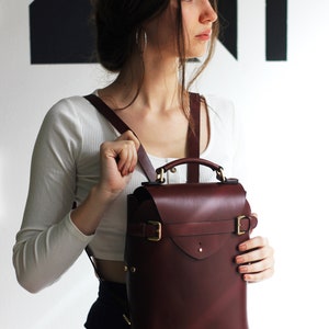 Genuine Leather Backpack Handmade Leather Bag Leather Backpack Women Best Gift For Her Leather Backpack For Her Unique Handmade Gift image 8