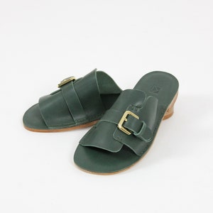 Leather Sandal with Buckle White Leather Sandal Black Leather Sandal Women Sandal Brown Leather Sandal Green Sandal Summer Shoe Green