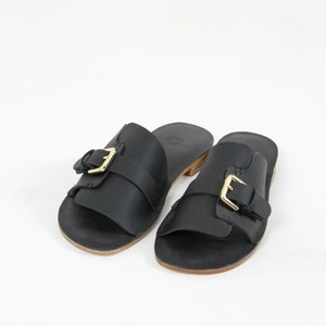 Leather Sandal with Buckle White Leather Sandal Black Leather Sandal Women Sandal Brown Leather Sandal Green Sandal Summer Shoe Black