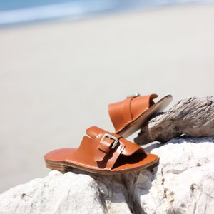 Leather Sandal with Buckle White Leather Sandal Black Leather Sandal Women Sandal Brown Leather Sandal Green Sandal Summer Shoe Tan