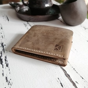 Personalisiertes Leder Portemonnaie-Slim Echtleder Portemonnaie-Handgemachtes Leder Portemonnaie für Sie für Sie-Kartenhalter-Minimalist Leder Geldbörse