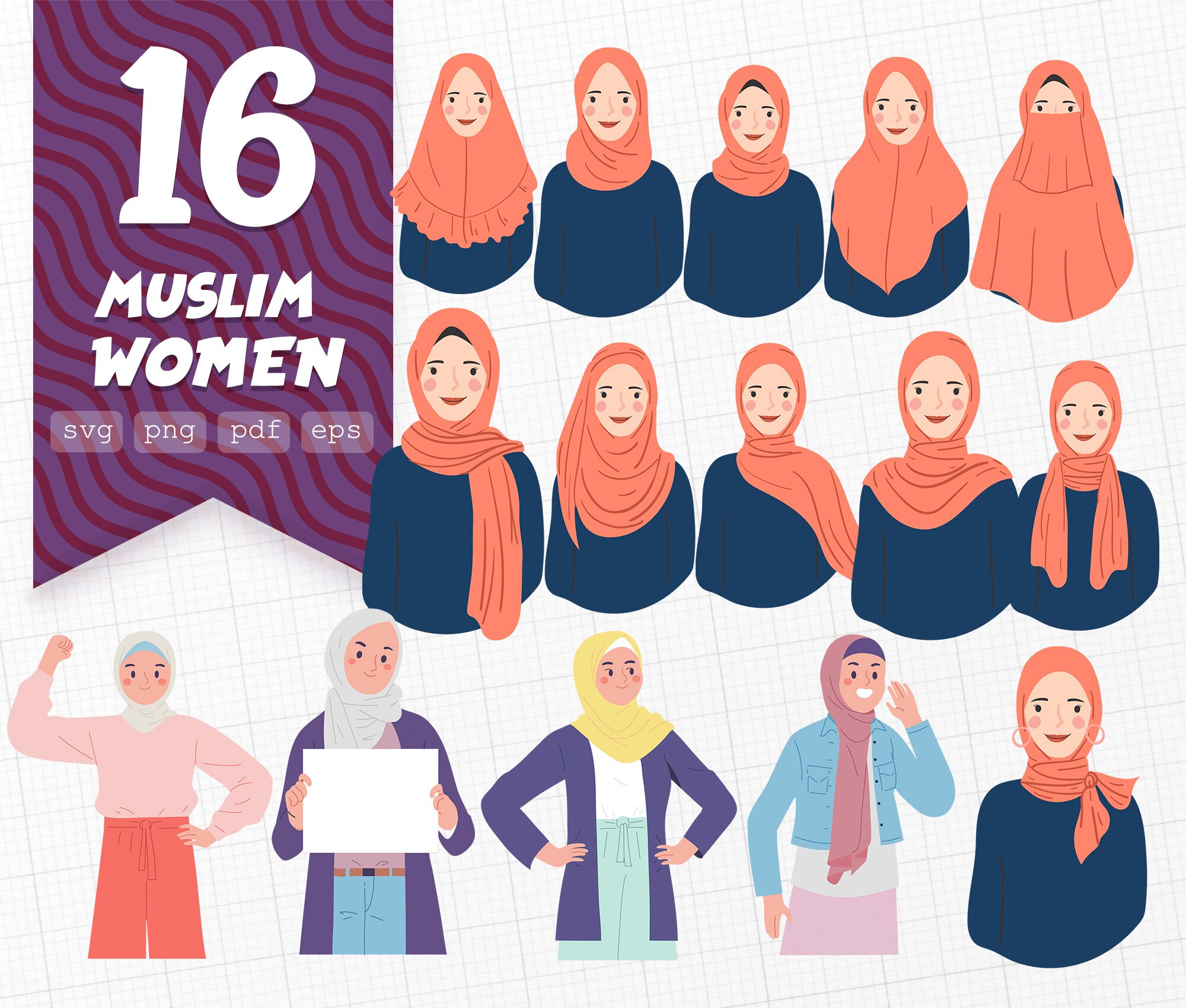 Download Muslim Woman Svg Ramadan Svghijab Niqab Svg For Etsy