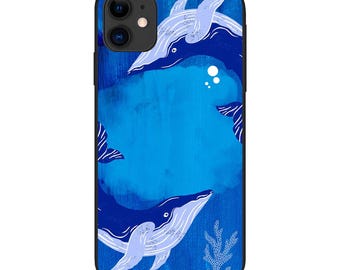 Biologisch afbreekbaar, schokbestendig telefoonhoesje - Walvissen - Zero waste