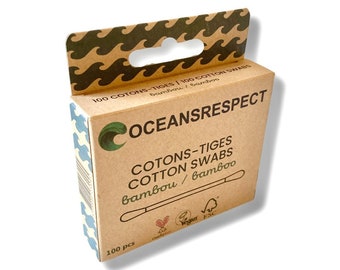 Pack of 100 bamboo cotton swabs