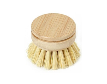 Interchangeable head for reusable bamboo dishwashing brush