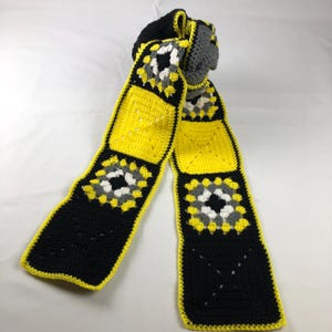 Winter Scarf, Crochet Scarf, Granny Square Scarf