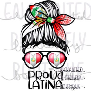 Peruvian Latina pride image for sublimation