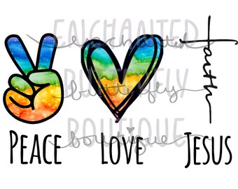 Peace love Jesus image for sublimation