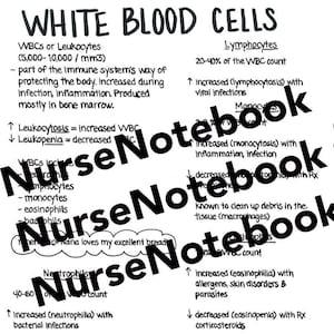 Labos rapides : globules blancs, leucocytes, guide clinique à télécharger au format pdf pour étudiants en sciences infirmières, infirmières praticiennes, médecine, aide-mémoire, notes